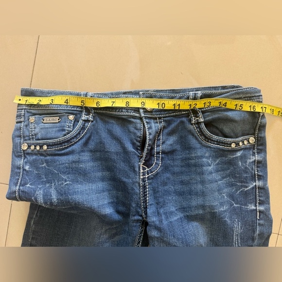 L.A. Idol Blue Jeans size 11 w34  L 32 blue straight - Picture 10 of 16
